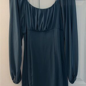 Altar'd State Deep Blue Long Sleeve Dress
